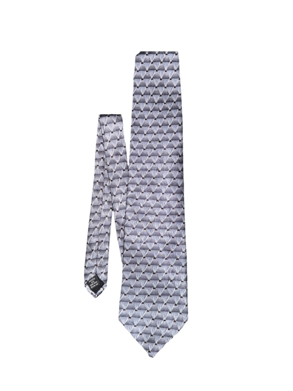 Grateful Dead Men’s Neck Tie Gray Silver Geometric Pattern 100% Silk